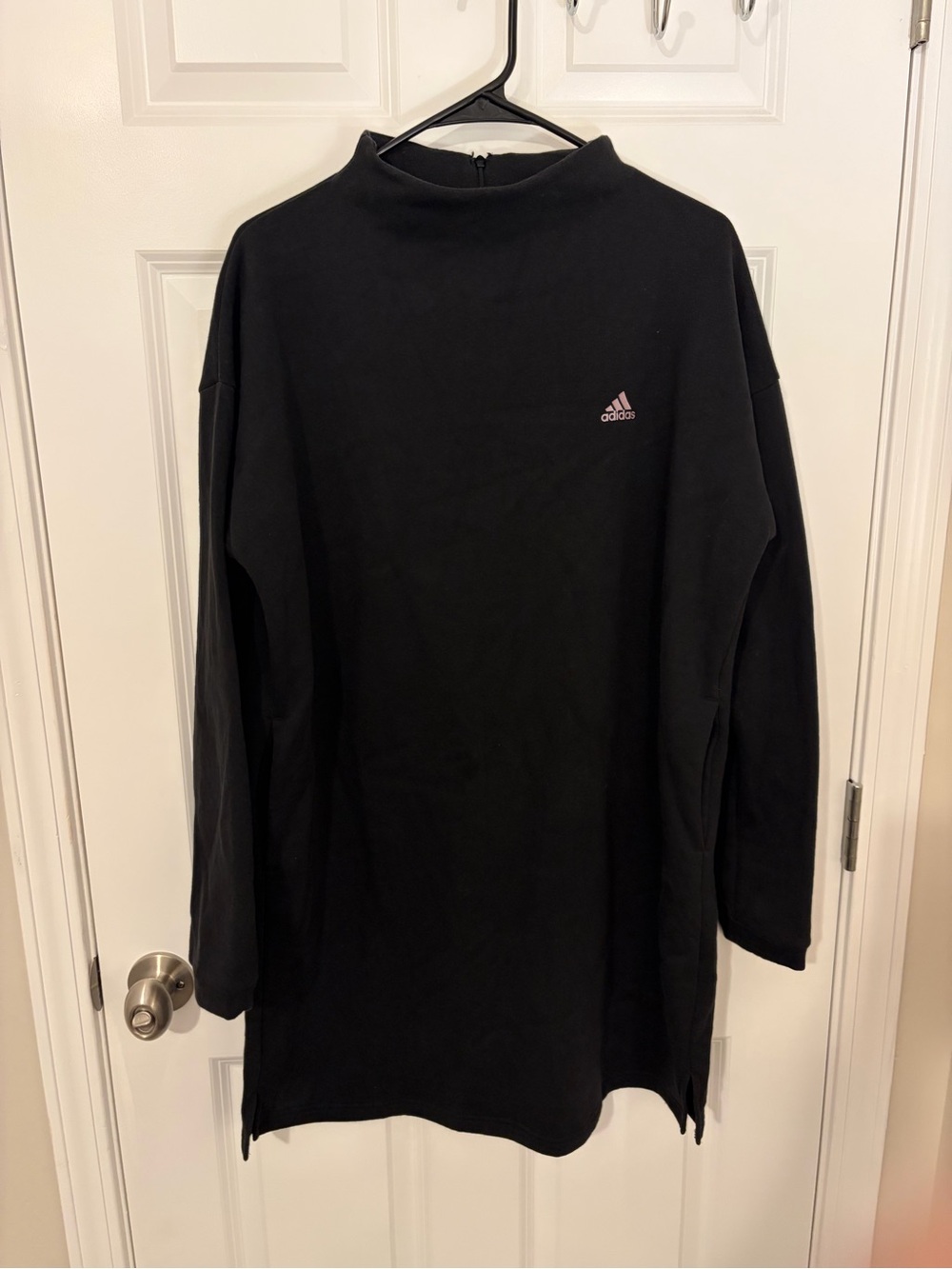 Adidas Glam On Mock Neck Long Sleeve Sweatshirt Dress Athleisure - Large